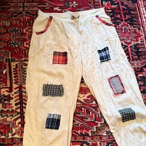 Paper lace Linen. 1x.   Patchwork Casual Pants